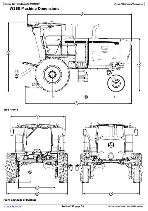 Product picture John Deere W235, W260 Rotary Self-Propelled Hay&Forage Windrower Diagnostic Service Manual(TM129619)